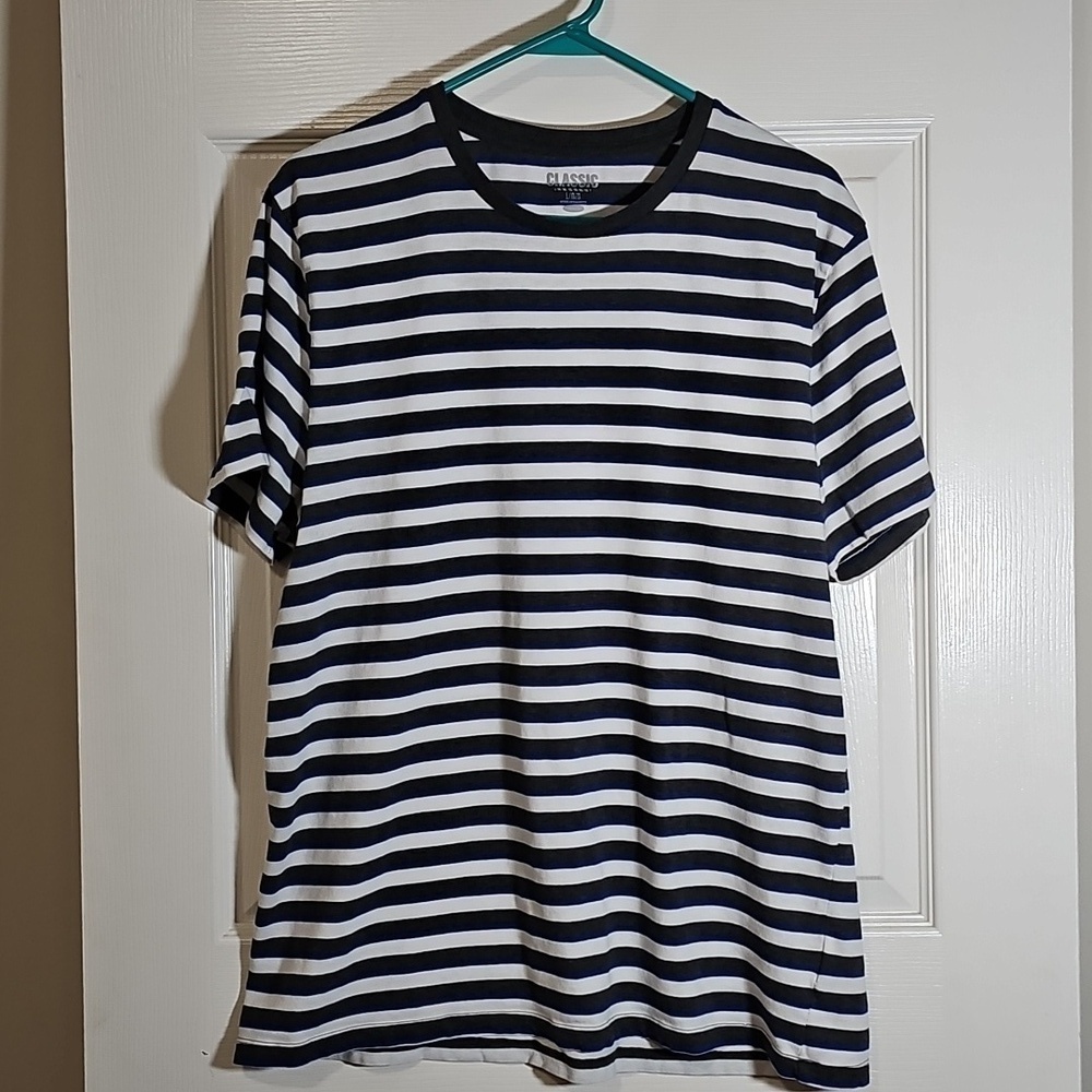Set Of 4 Cotton T-shirts Solid Striped Crewneck V-Neck Men's Size L - Picture 11 of 13